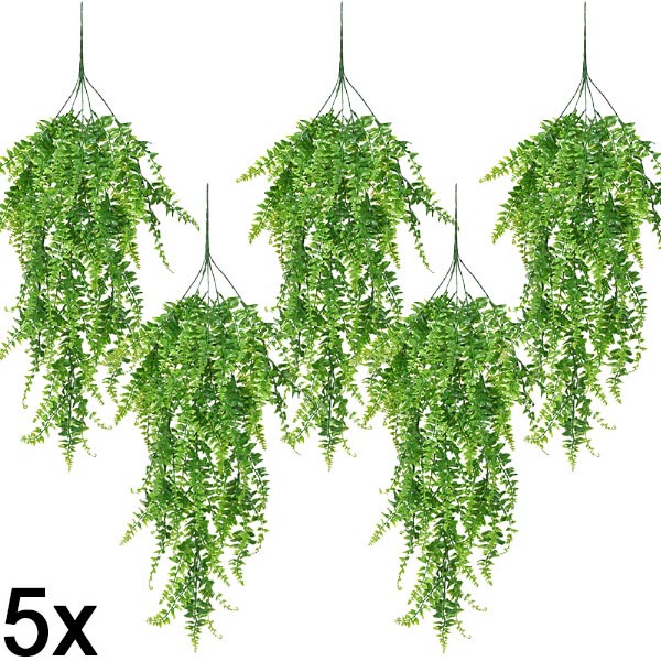 5x Umjetna viseća paprat (80 cm) | FERNY