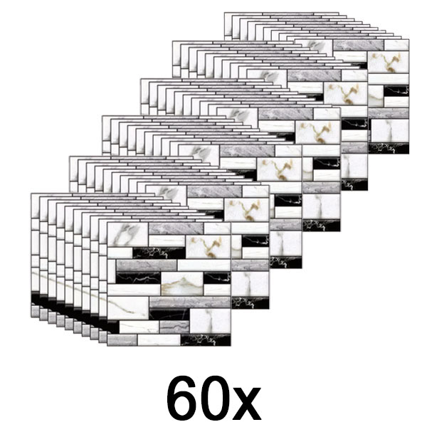6x 3D zidne naljepnice s izgledom mramora (10 kom) | MARBLEBLOCKS