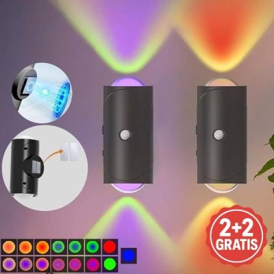 Pametna zidna svjetiljka s detekcijom pokreta (2 kom) | AURAWALL 2+2 GRATIS